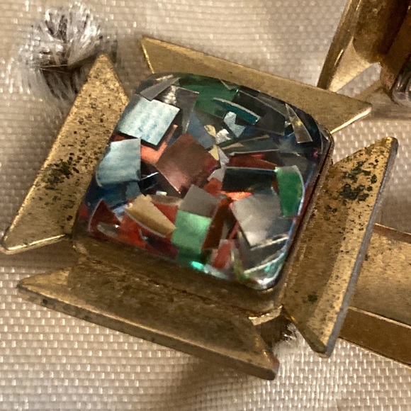 Anson vintage kaleidoscope cuff links and tie clip - Picture 5 of 5